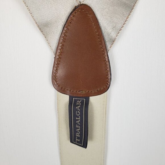 Trafalgar Braces Asian Fish Koi Carp Kite Flyer Print Beige Button Suspenders - Picture 5 of 8